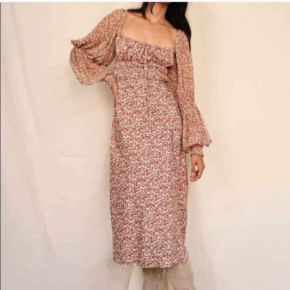 Free People Aglow Midi Dress in Tea Combo